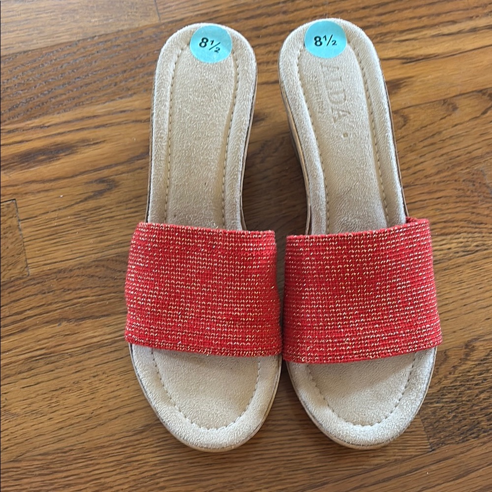 Women's Red Slide Sandals